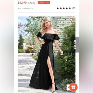 Elegant Black Off-Shoulder Dress new with tags size L (8)